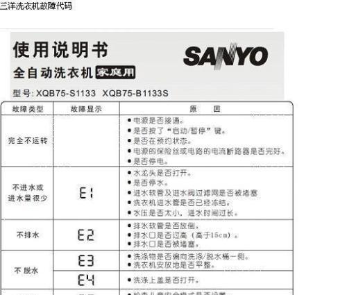 解析伊莱克斯洗衣机E1故障及处理方法（伊莱克斯洗衣机E1故障原因解析与解决方案）  第1张