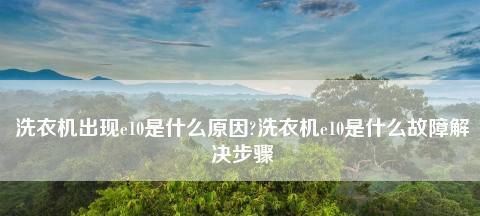 夏普滚筒洗衣机E10故障的原因及解决办法（如何应对洗涤衣物过多导致的夏普滚筒洗衣机E10故障）  第1张