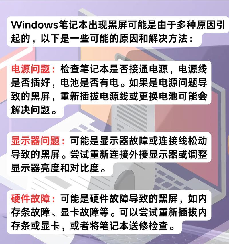 电脑黑屏无法恢复怎么办？有哪些恢复方法？  第1张