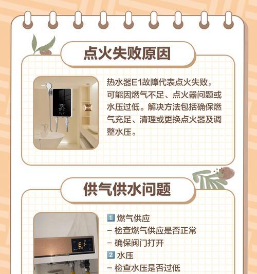 康宝热水器E6故障排除方法（解决康宝热水器E6故障的有效方法）  第3张