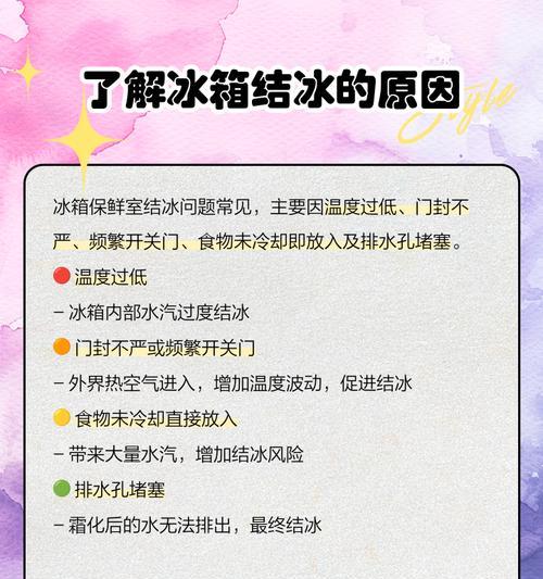 双开门冰箱冷藏室结冰问题解决方法（防止双开门冰箱冷藏室结冰的关键技巧）  第2张